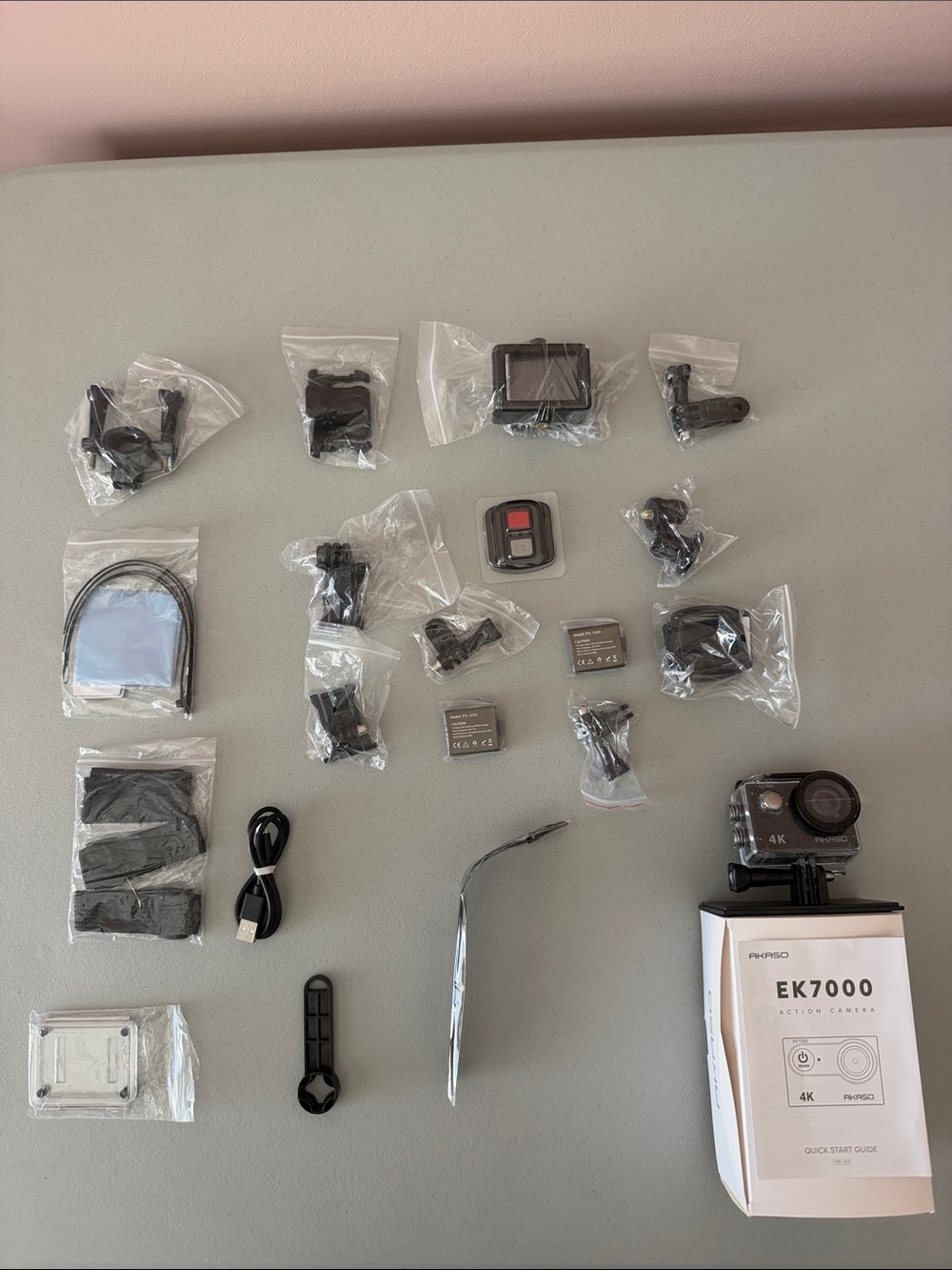 EK7000 4K Action Camera with Accessories - Black